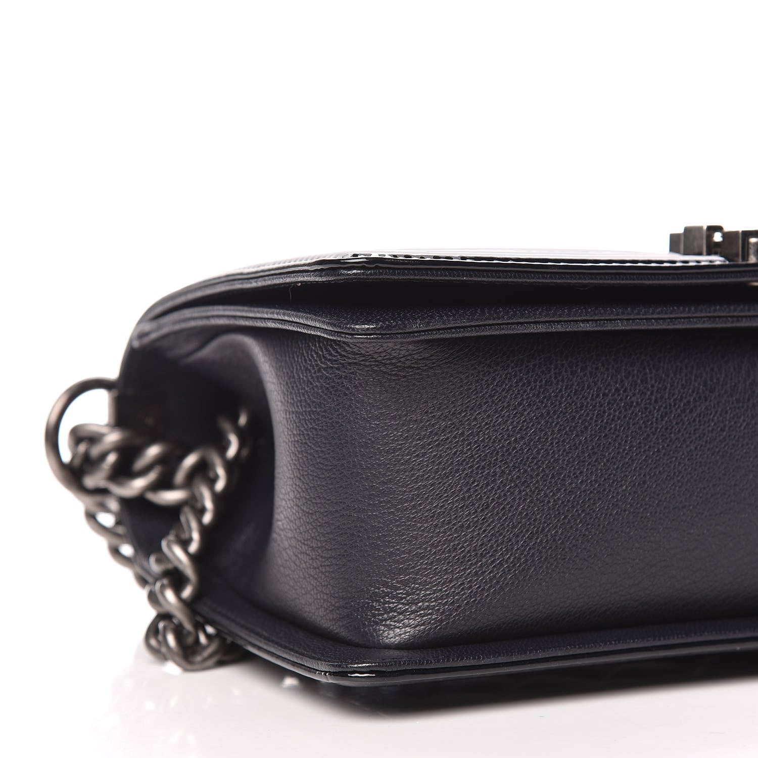 Chanel Goatskin Quilted Patent Medium Duo Boy Flap Black 8 of 9