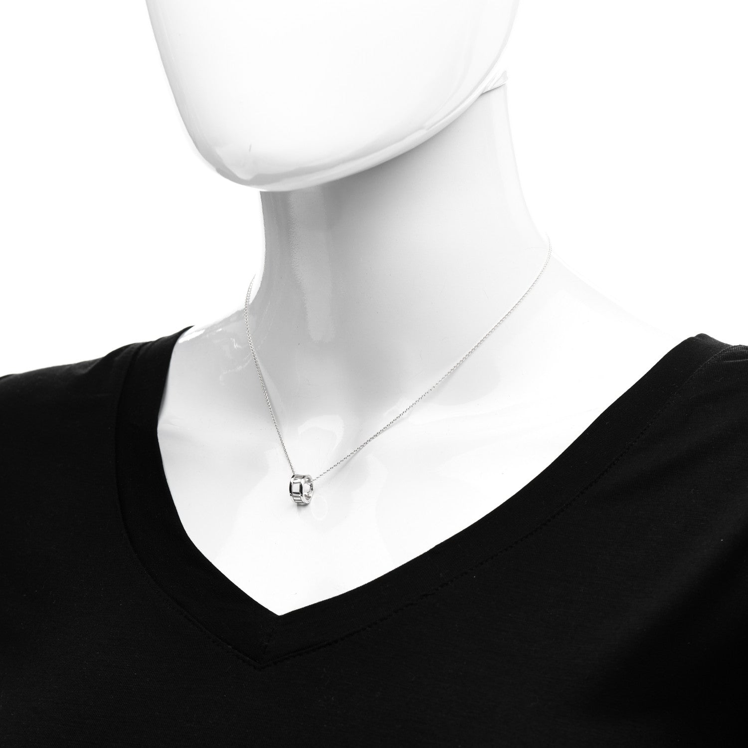 Tiffany Sterling Silver Atlas Open Pendant Necklace 2 of 6