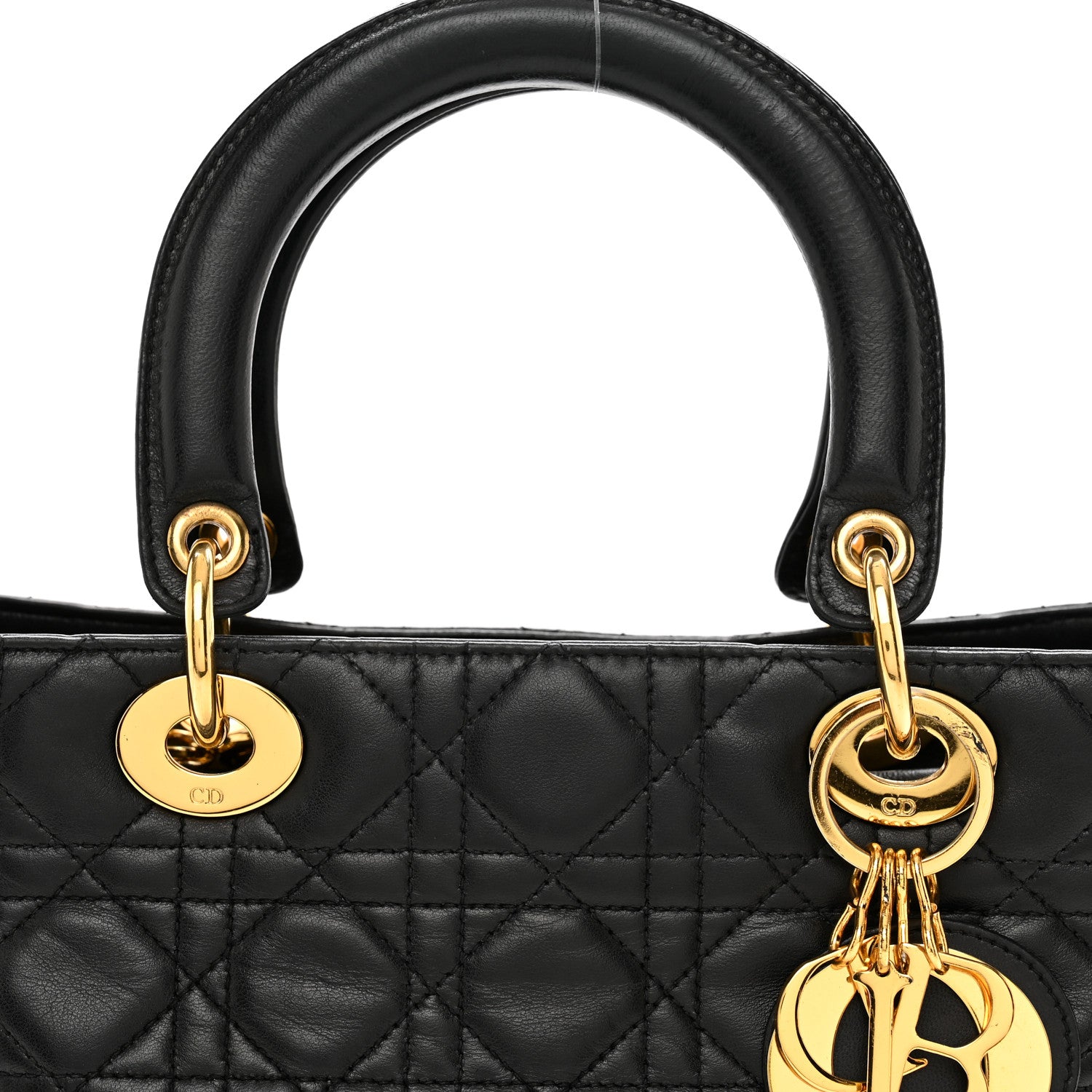 Christian Dior Lambskin Cannage Medium Lady Dior Black 4 of 11