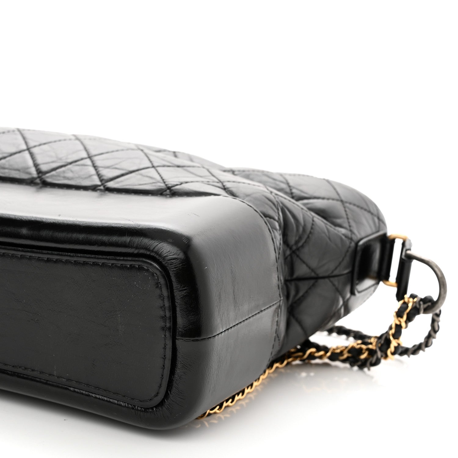Chanel Aged Calfskin Quilted Medium Gabrielle Hobo Black 10 of 10