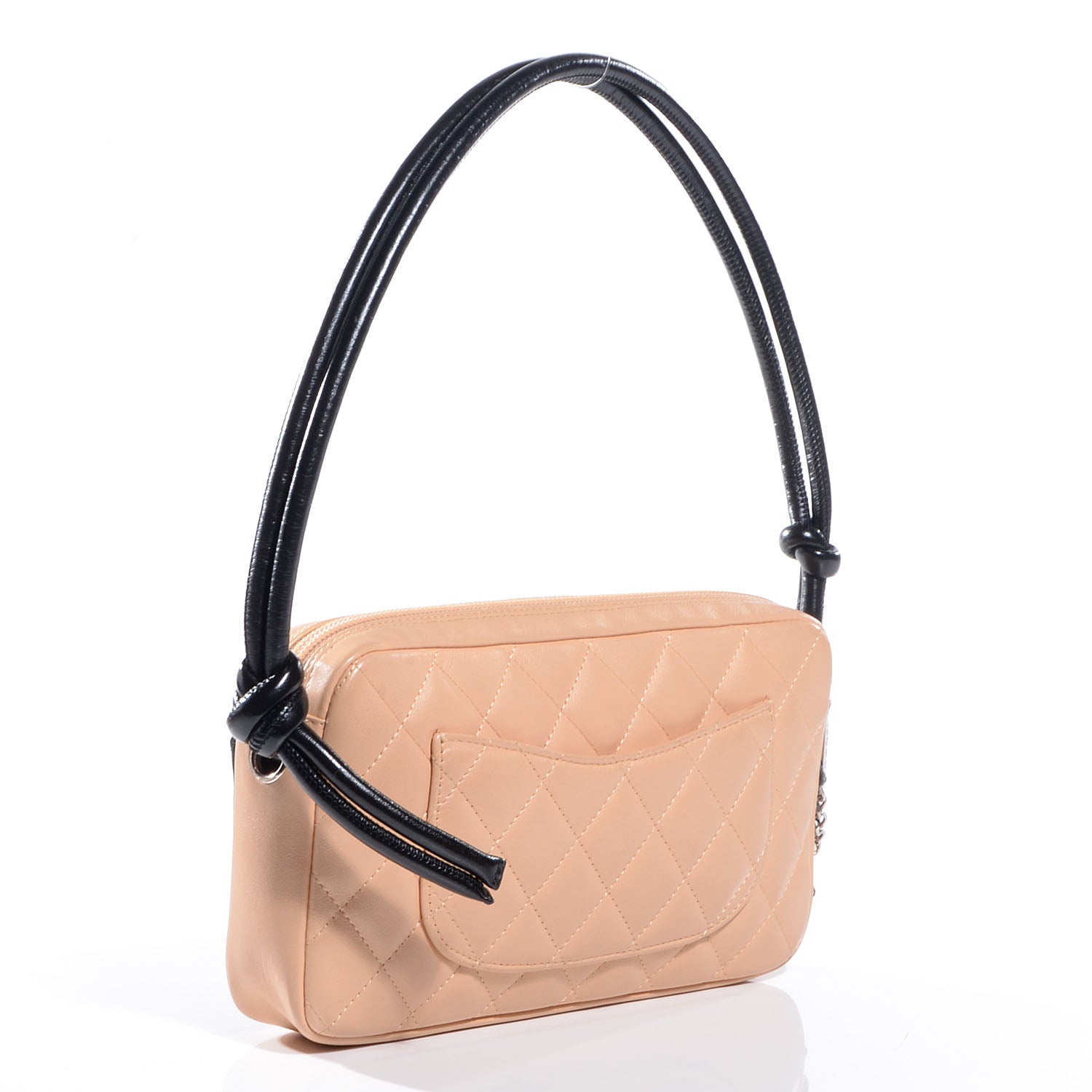 Chanel Calfskin Quilted Cambon Pochette Beige Black 3 of 8