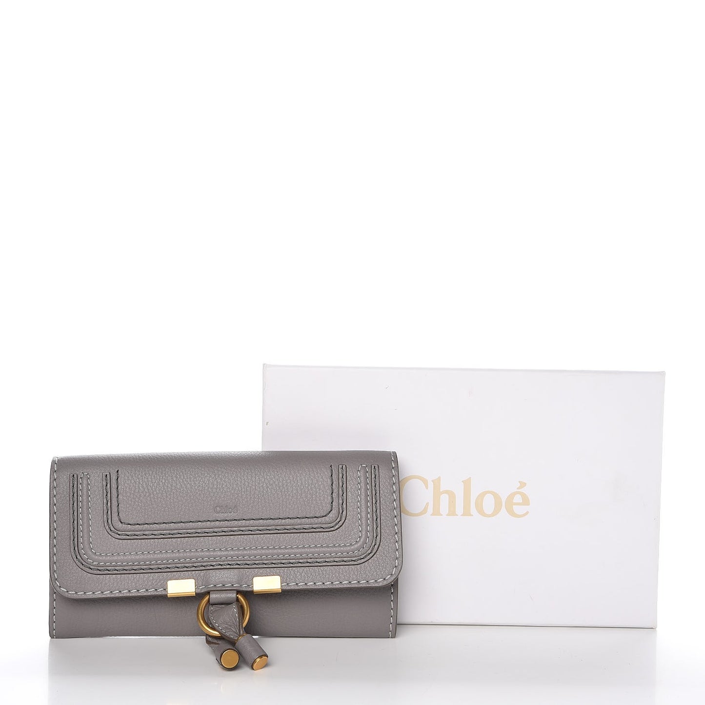 Calfskin Marcie Continental Flap Wallet Cashmere Grey