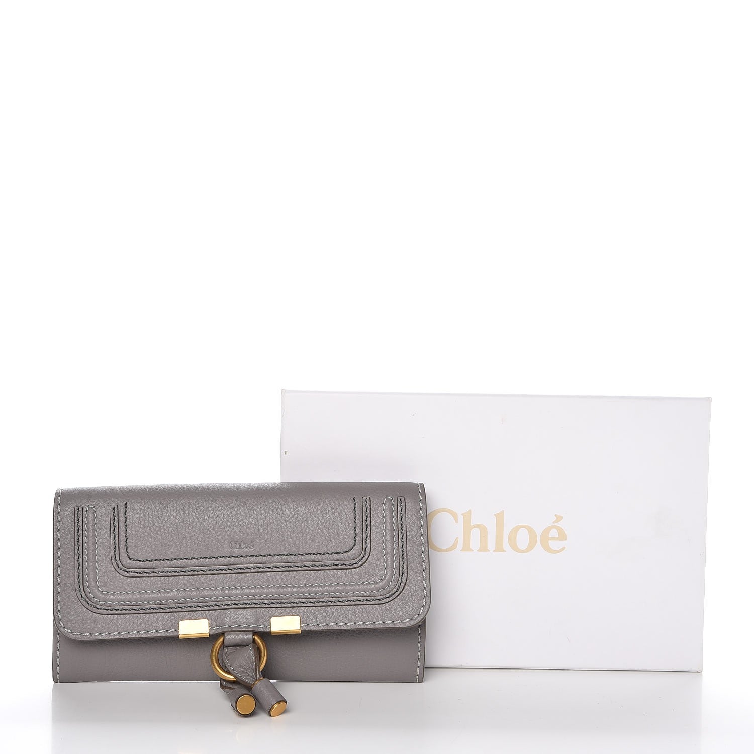 Chloe Calfskin Marcie Continental Flap Wallet Cashmere Grey 7 of 7