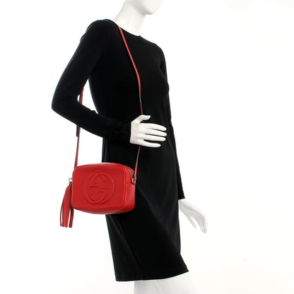 Gucci Pebbled Calfskin Small Soho Disco Bag Tabasco Red 2 of 7