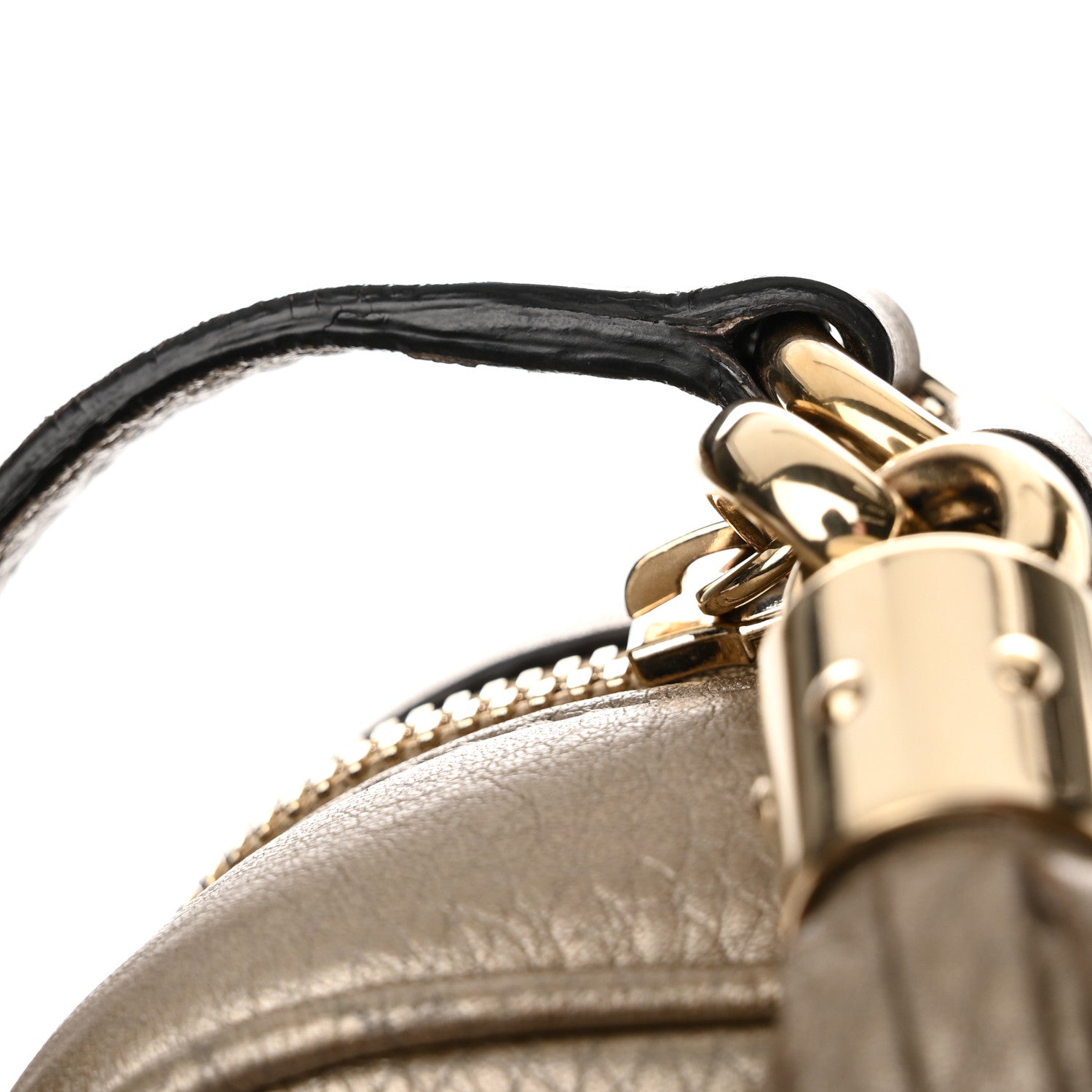 Gucci Metallic Pebbled Calfskin Small Soho Disco Bag Golden Beige 10 of 12