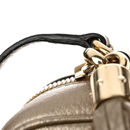 Gucci Metallic Pebbled Calfskin Small Soho Disco Bag Golden Beige 10 of 12