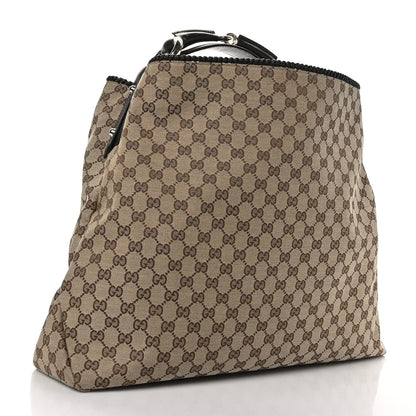 Gucci Monogram Large Horsebit Chain Hobo Dark Brown 3 of 9