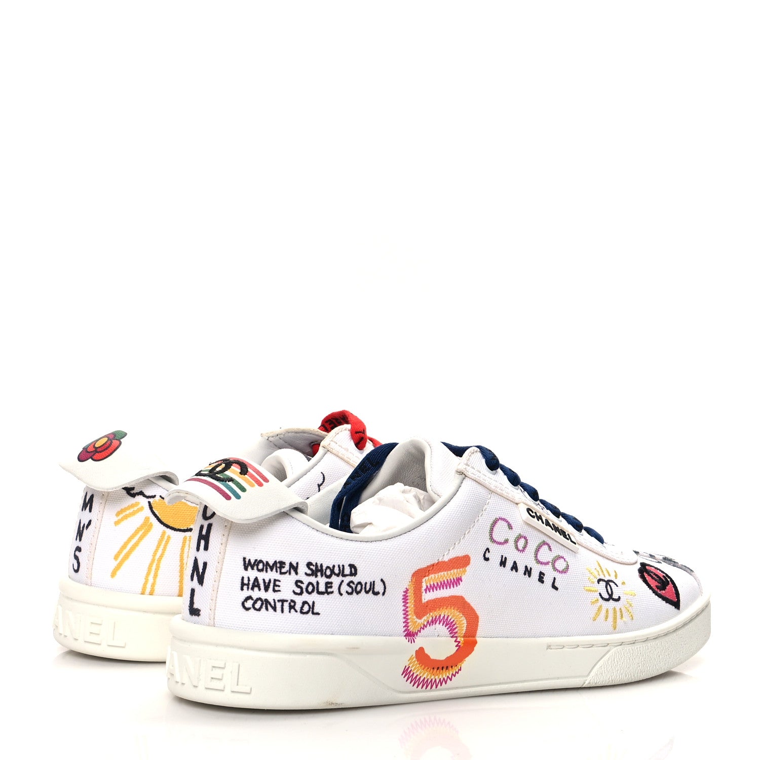 Chanel x Pharrell Williams Calfskin Womens Sneakers 37.5 White 4 of 8