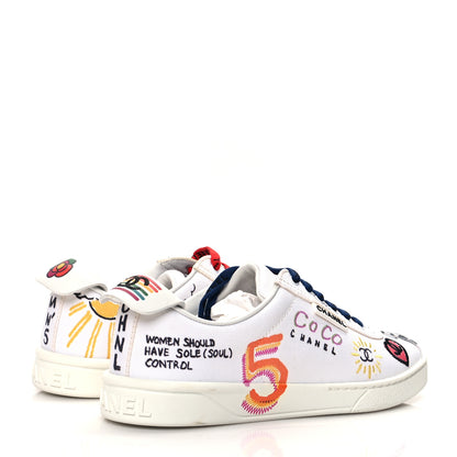 Chanel x Pharrell Williams Calfskin Womens Sneakers 37.5 White 4 of 8