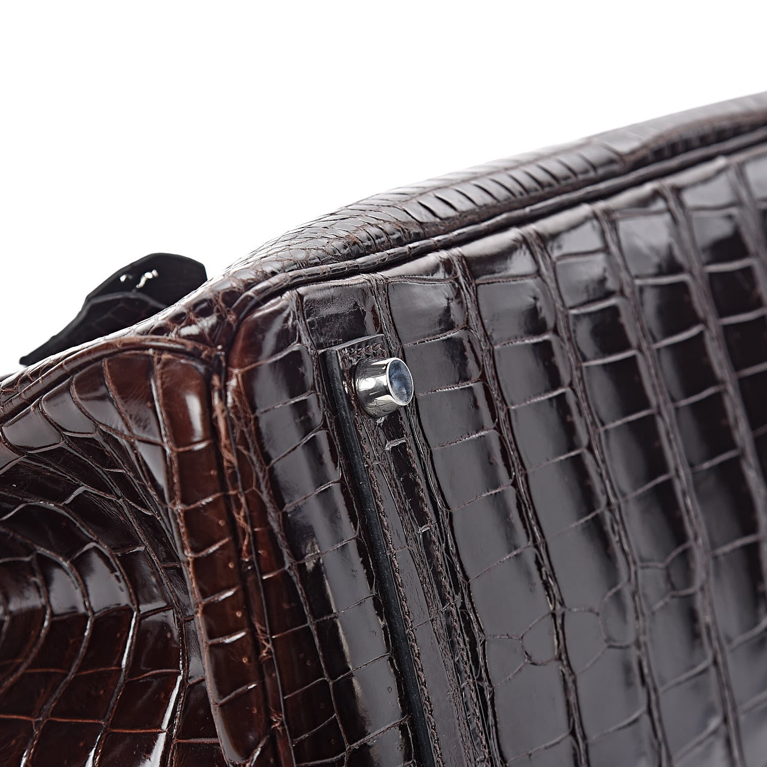 Hermes Shiny Porosus Crocodile Birkin 35 Cocoan 25 of 31