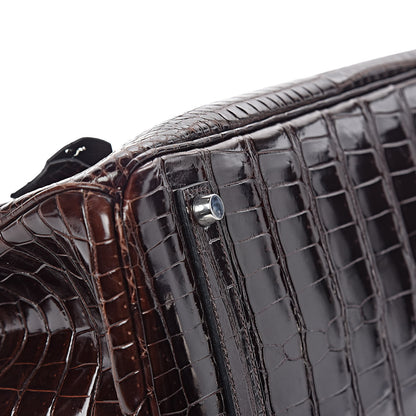 Hermes Shiny Porosus Crocodile Birkin 35 Cocoan 25 of 31