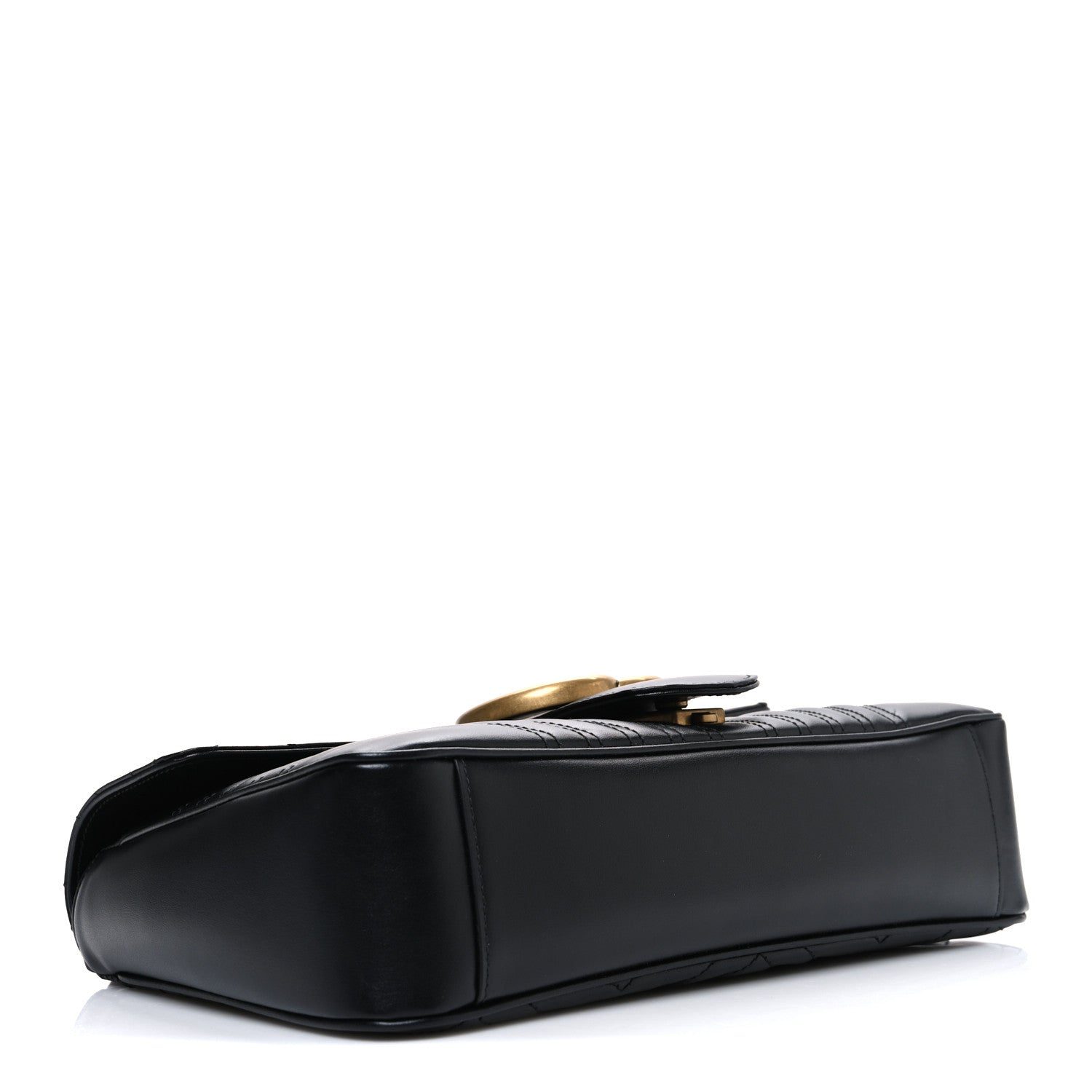 Gucci Calfskin Matelasse Medium GG Marmont Shoulder Bag Black 4 of 10