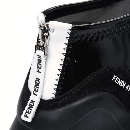 Fendi Vernice High-Tech Womens FFluid Zip Up Sneakers 40 Black White 11 of 15