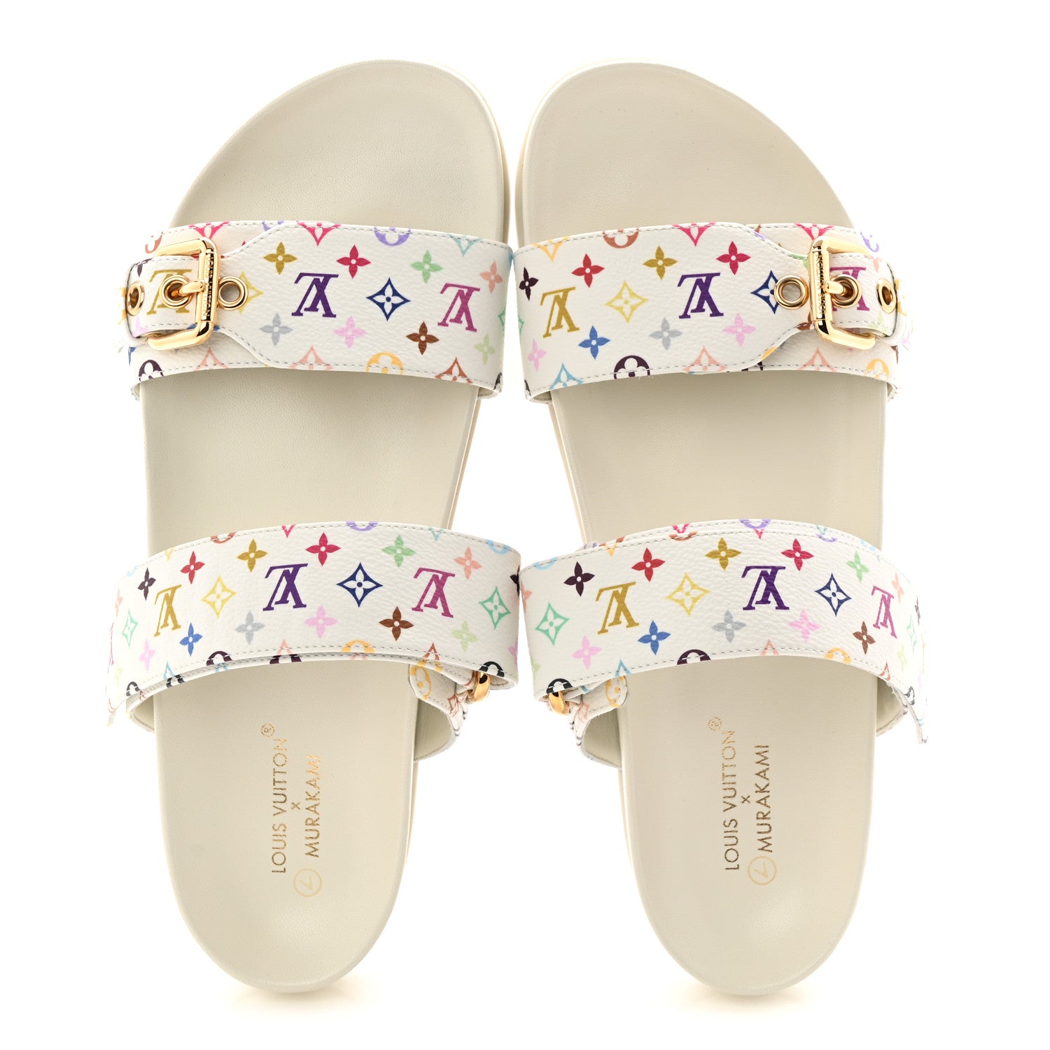 Louis Vuitton LV X TM Monogram Multicolor Bom Dia Comfort Mule Sandals 38.5 White 2 of 10
