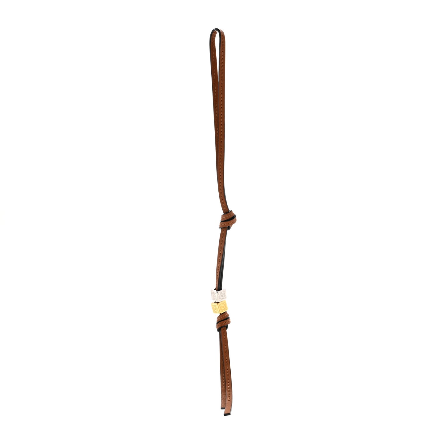 Calfskin Anagram Dice Bag Charm Tan
