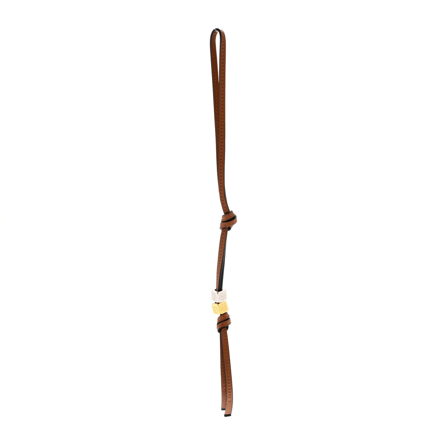 Loewe Calfskin Anagram Dice Bag Charm Tan 1 of 4