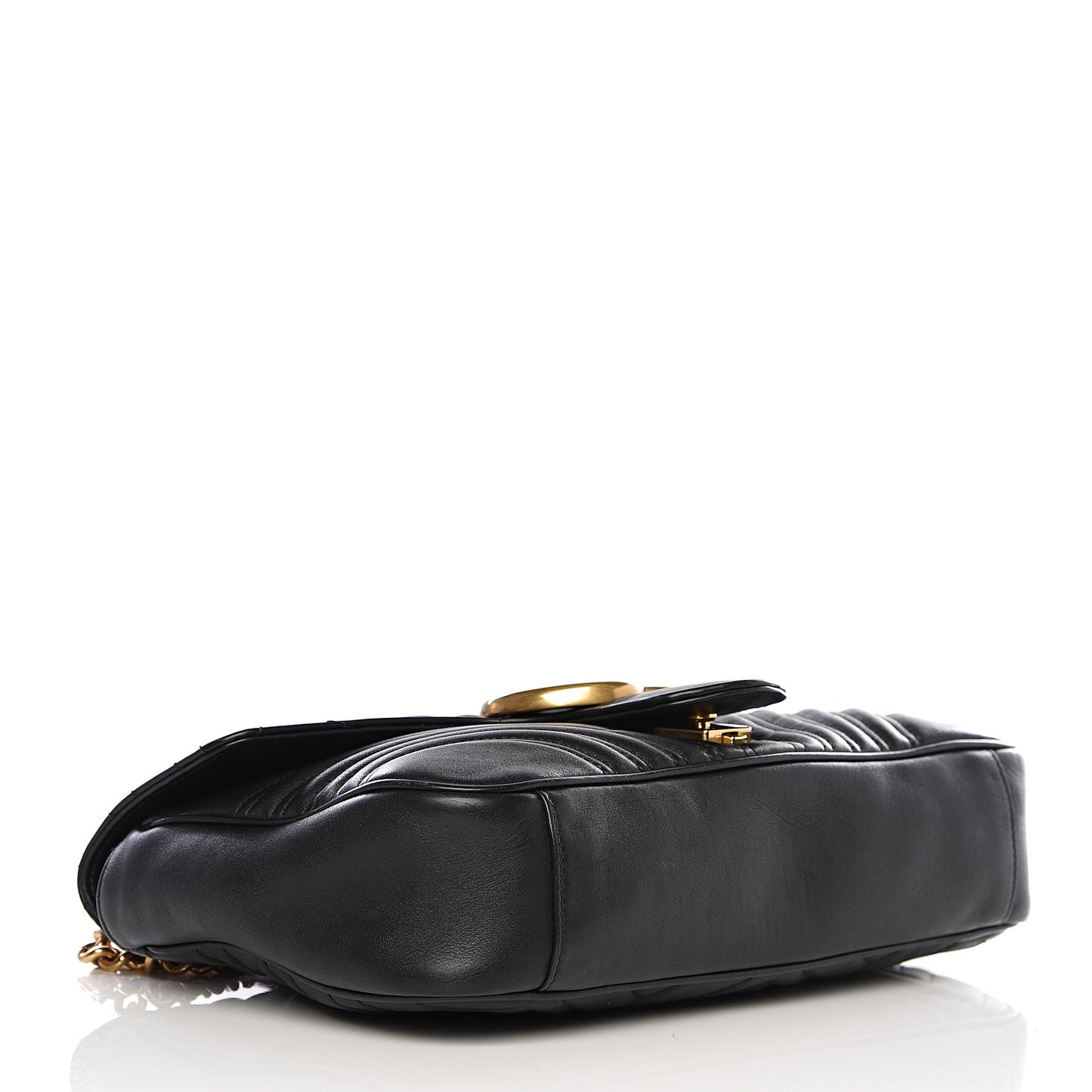 Calfskin Matelasse Medium GG Marmont Shoulder Bag Black