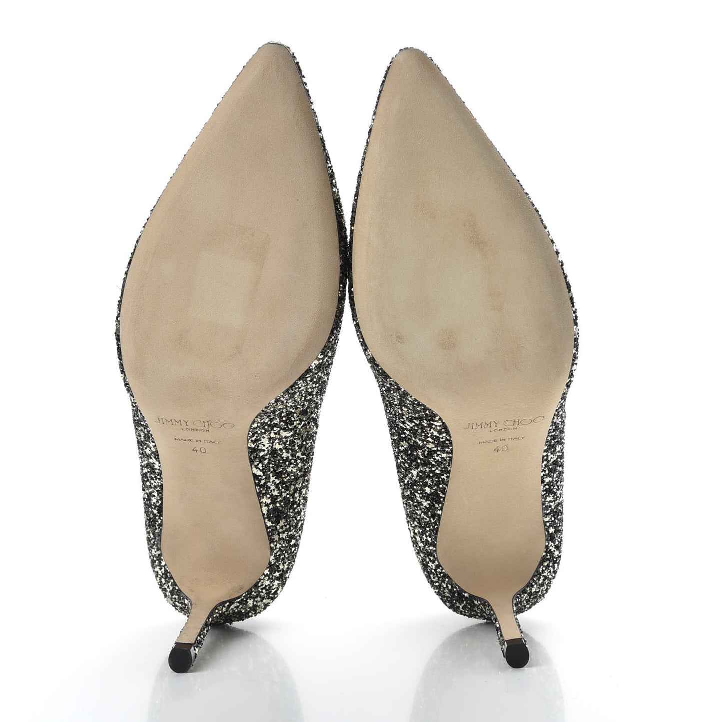 Glitter Pointy Toe Romy 85 Pumps 40 Black Gold