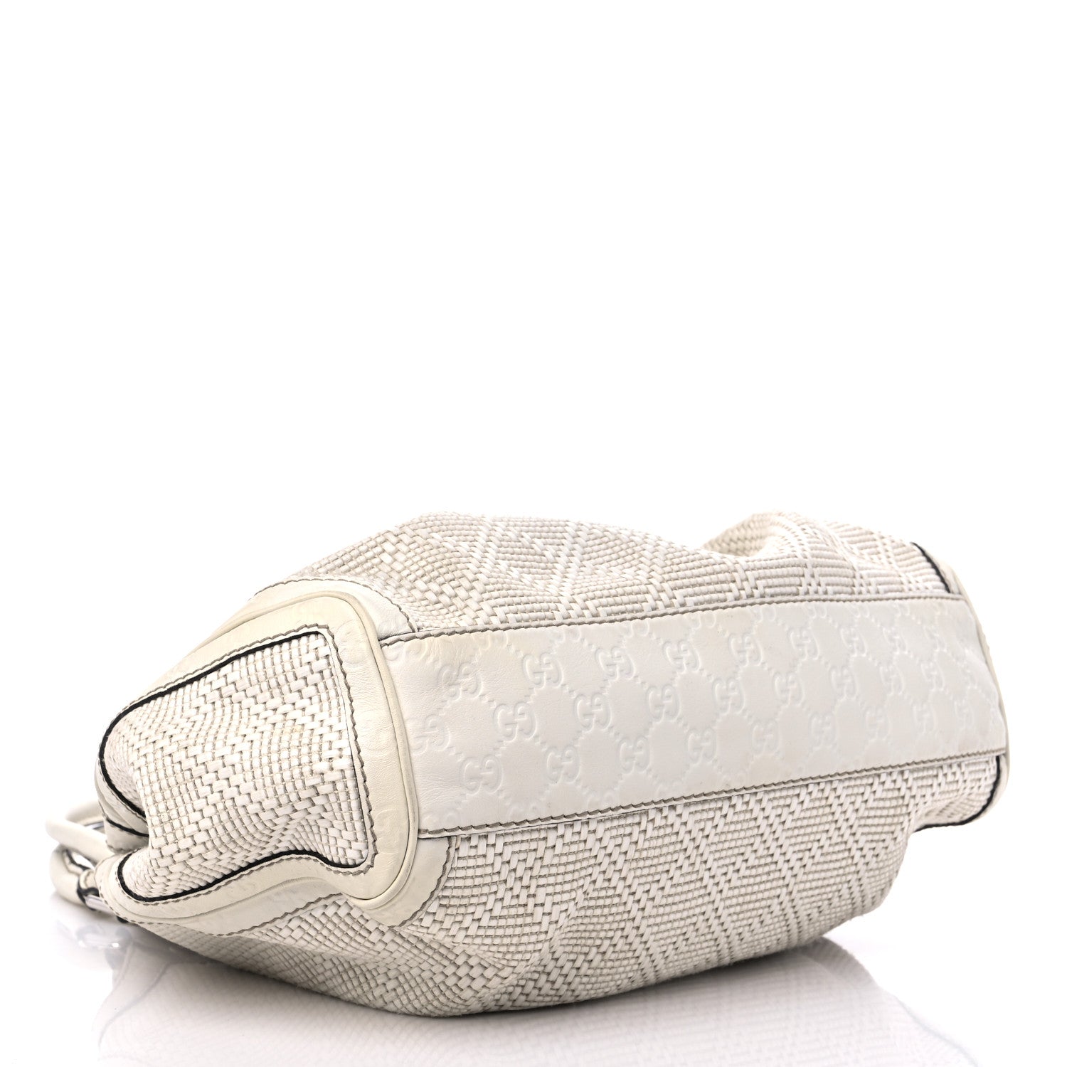 Gucci Woven Raffia Diamante Medium Sukey Tote White 4 of 18