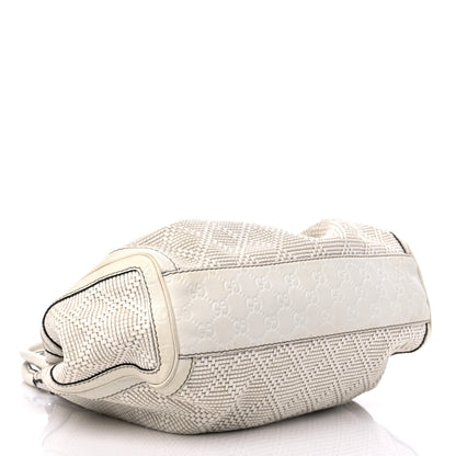 Gucci Woven Raffia Diamante Medium Sukey Tote White 4 of 18
