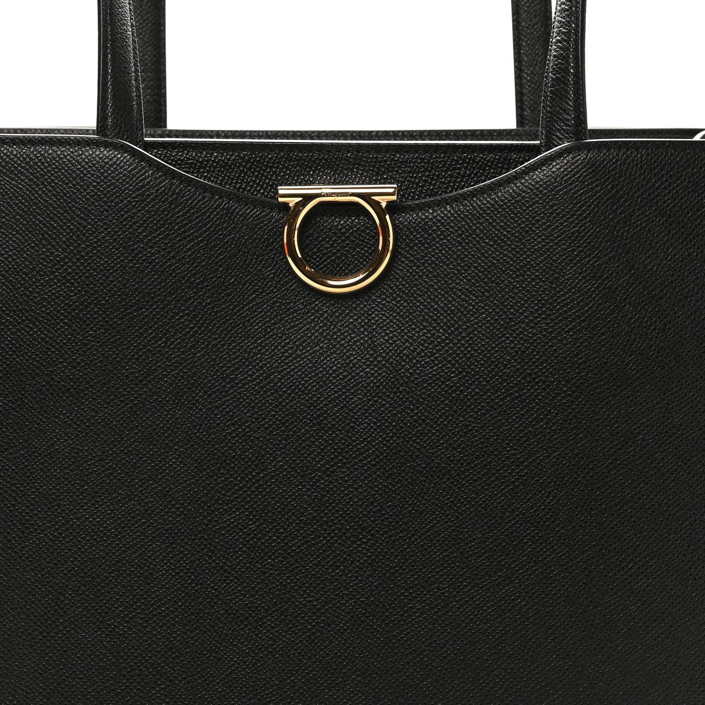 Grainy Calfskin Gemini Tote Black