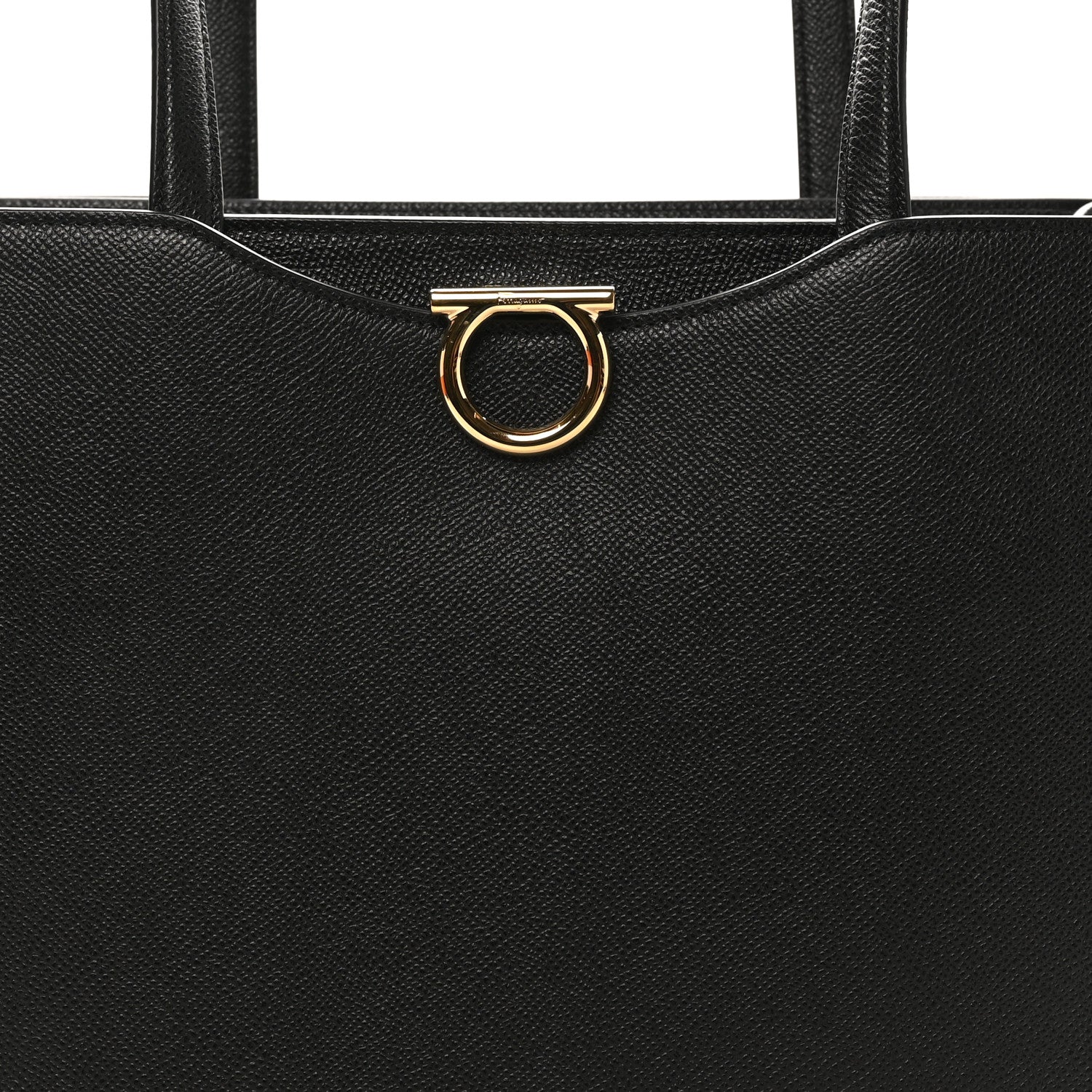 Salvatore Ferragamo Grainy Calfskin Gemini Tote Black 7 of 9