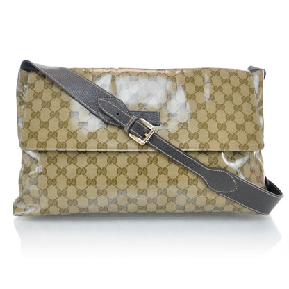 Gucci Crystal Monogram Flap Messenger Bag Beige Ebony 1 of 15