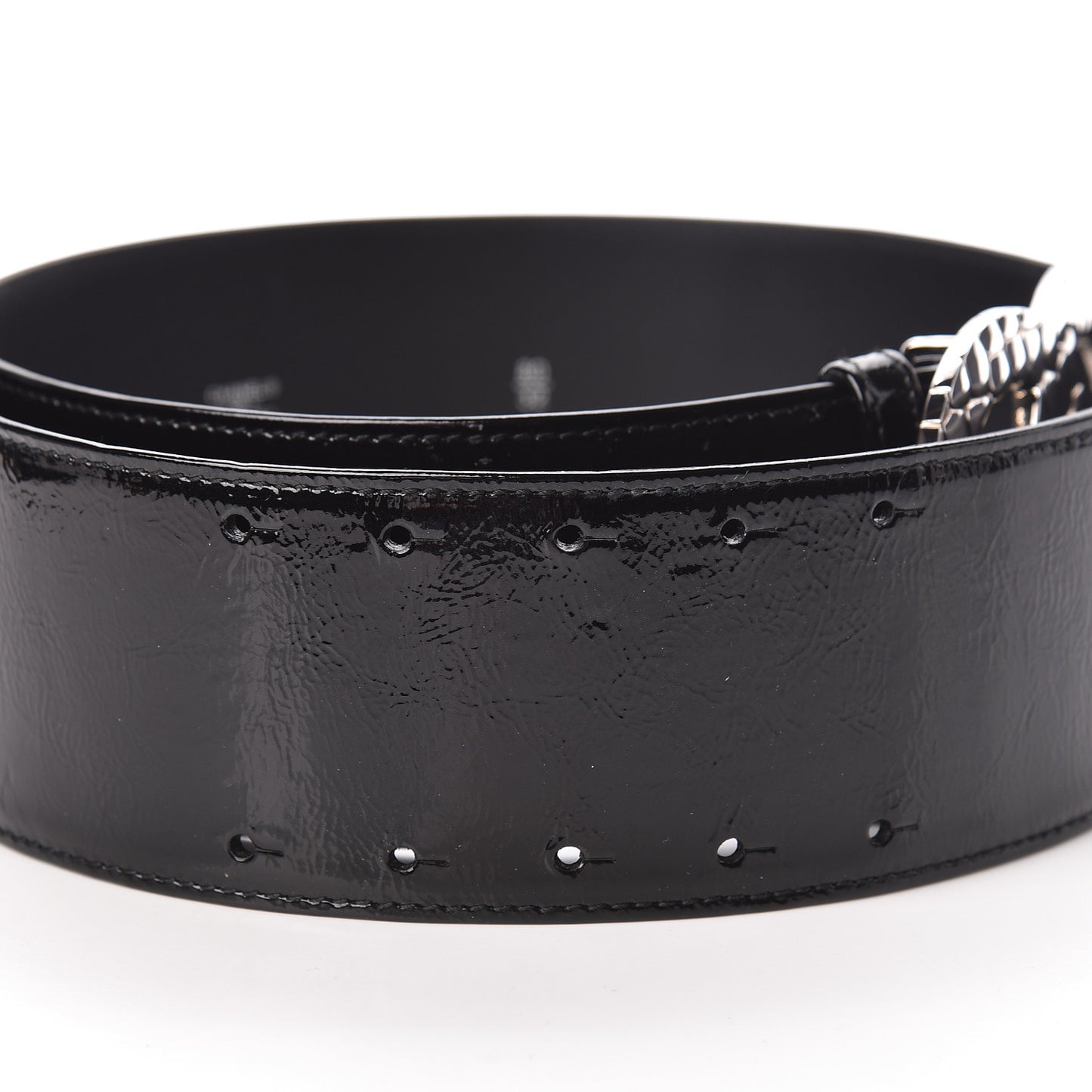 Patent Calfskin CC Wide Belt 80 32 Black