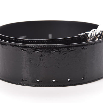 Chanel Patent Calfskin CC Wide Belt 80 32 Black 7 of 8