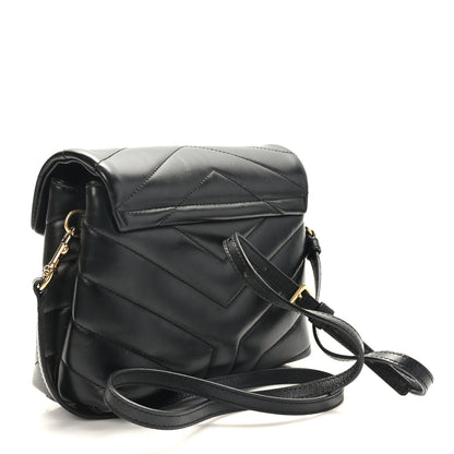 Saint Laurent Calfskin Y Quilted Monogram Toy Loulou Crossbody Bag Black 3 of 10