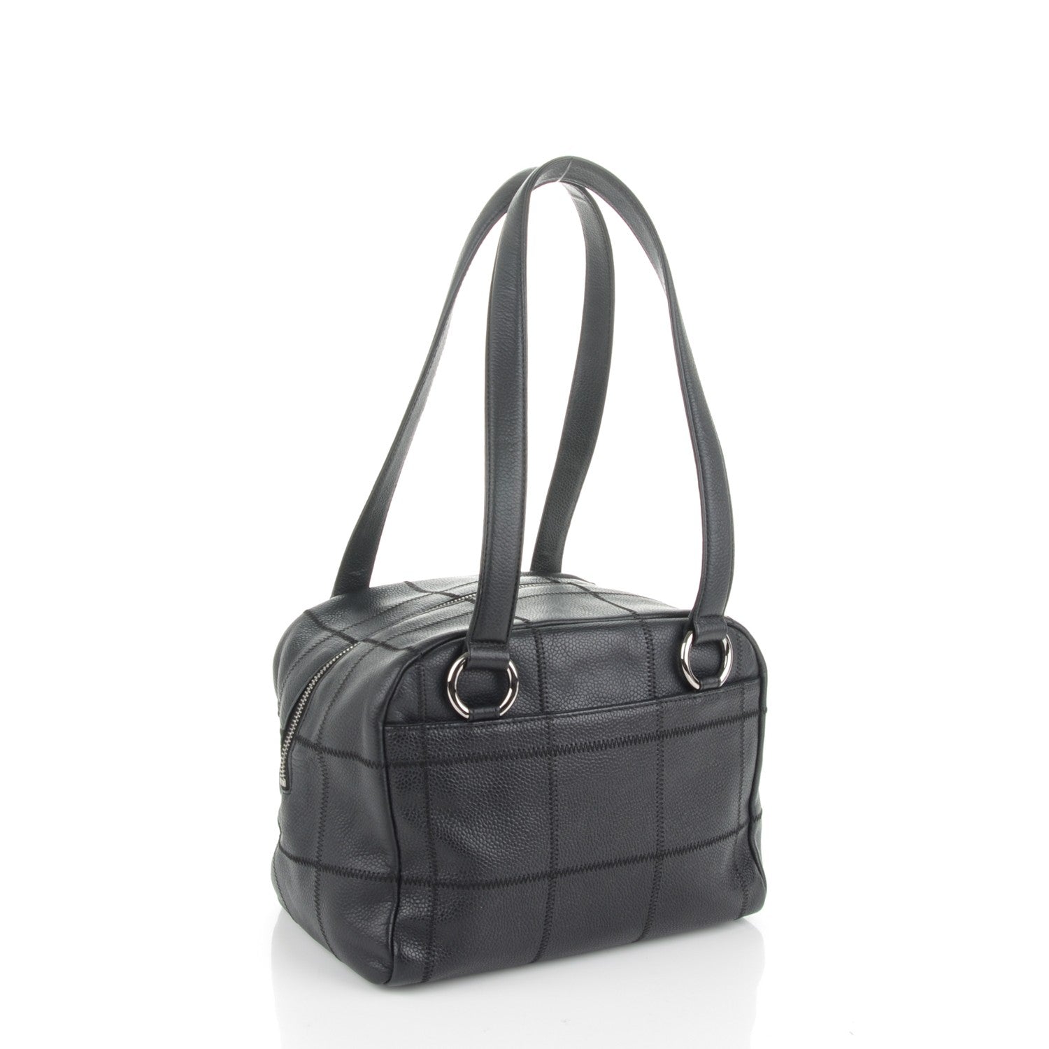 Chanel Caviar Square Stitched Bowler Black 3 of 8