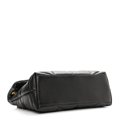 Saint Laurent Lambskin Quilted Small Loulou Puffer Monogram Chain Satchel Black 4 of 11