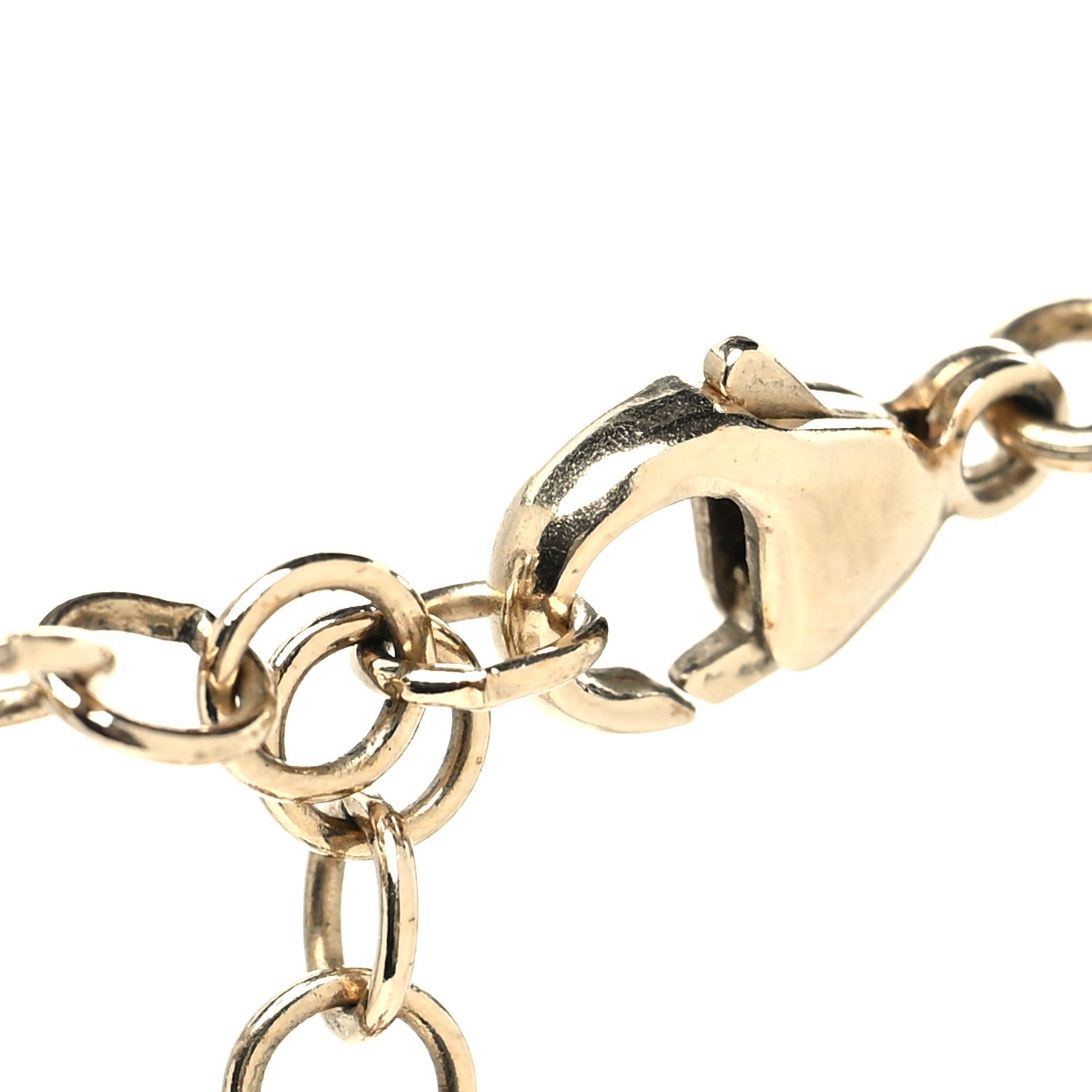 Chanel Twisted Chain Link Crystal CC Choker Necklace Gold 4 of 5