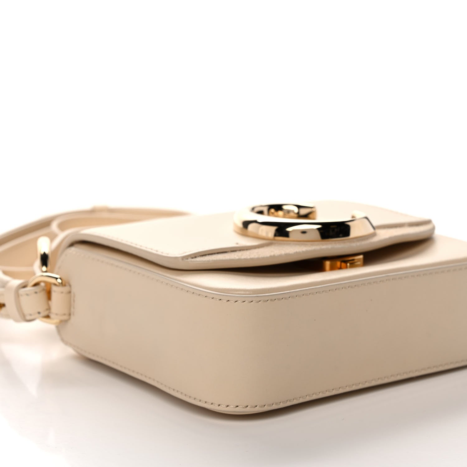 Chloe Shiny Calfskin Suede Mini C Double Carry Blondie Beige 10 of 14