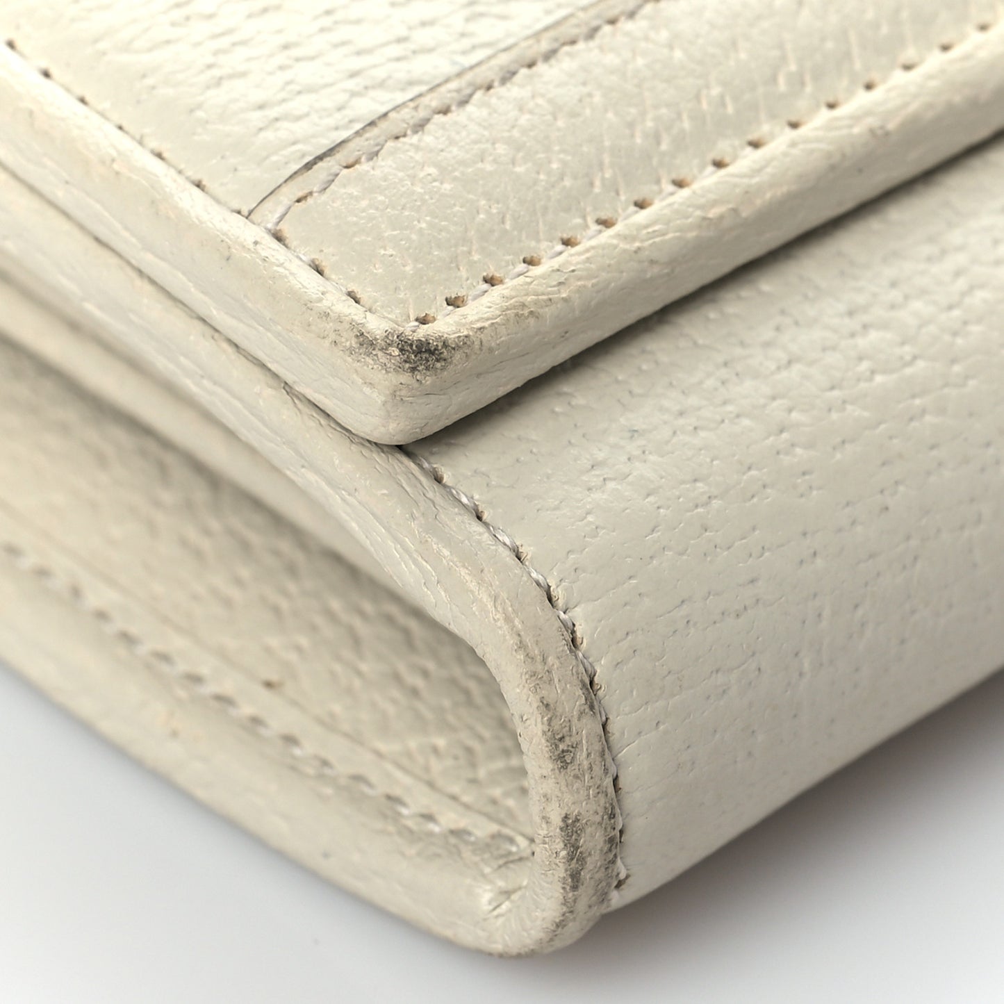 Textured Calfskin Web Ophidia Wallet On Chain Mystic White