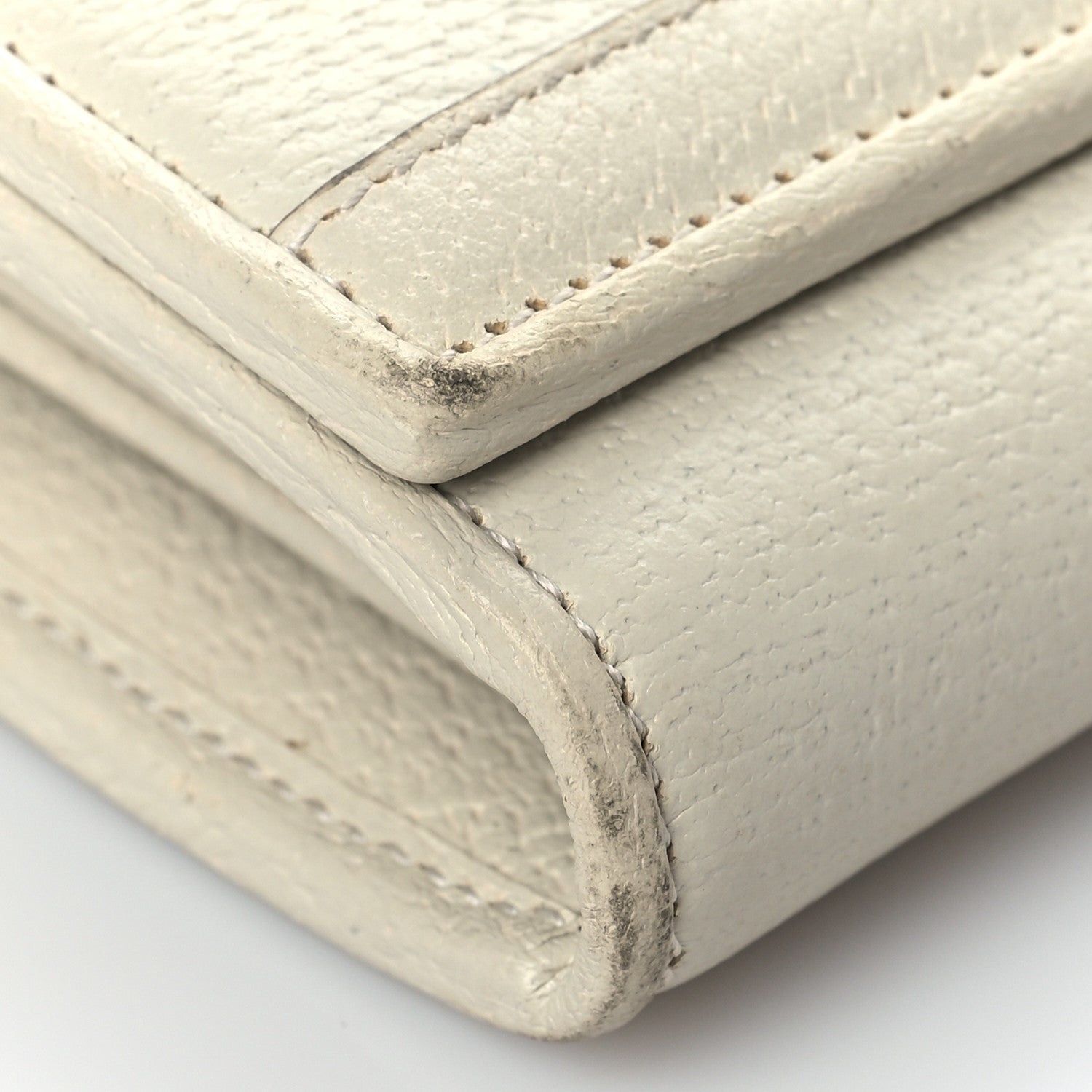 Gucci Textured Calfskin Web Ophidia Wallet On Chain Mystic White 10 of 14