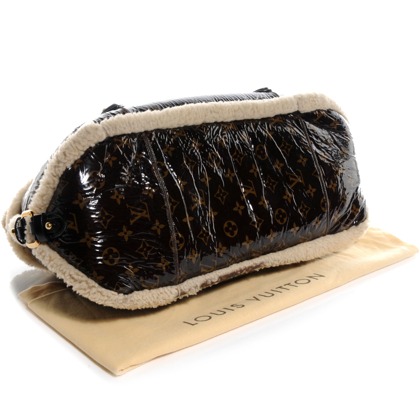 Patent Monogram Shearling Sac Thunder