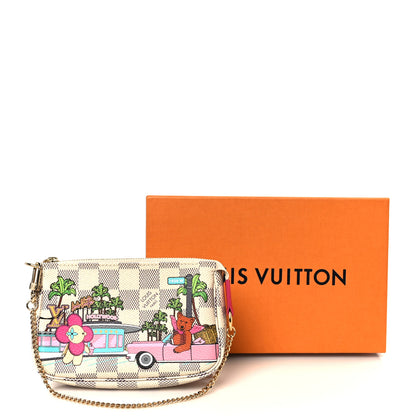 Louis Vuitton Damier Azur 2021 Christmas Animation Hollywood Mini Pochette Accessories Fuchsia 9 of 9