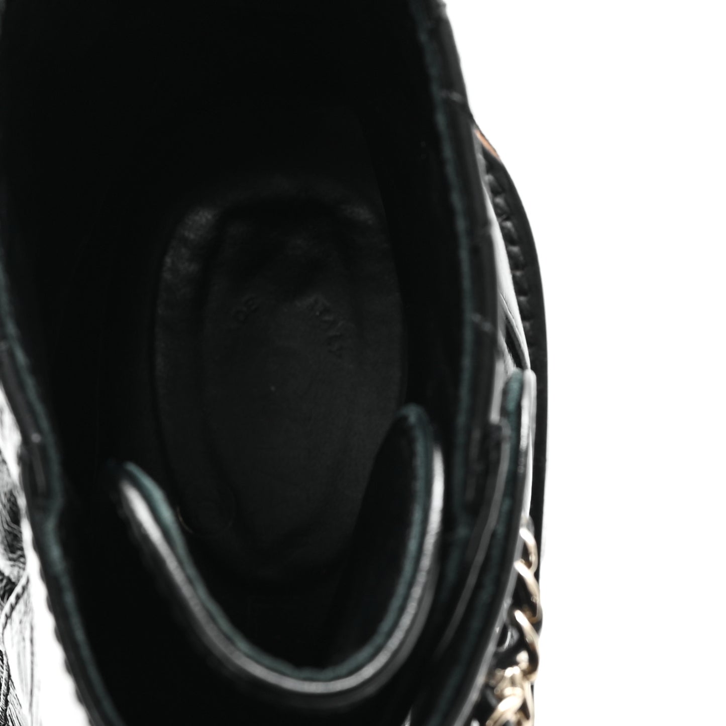 Shiny Goatskin Calfskin Quilted Lace Up Combat Boots 39 Black