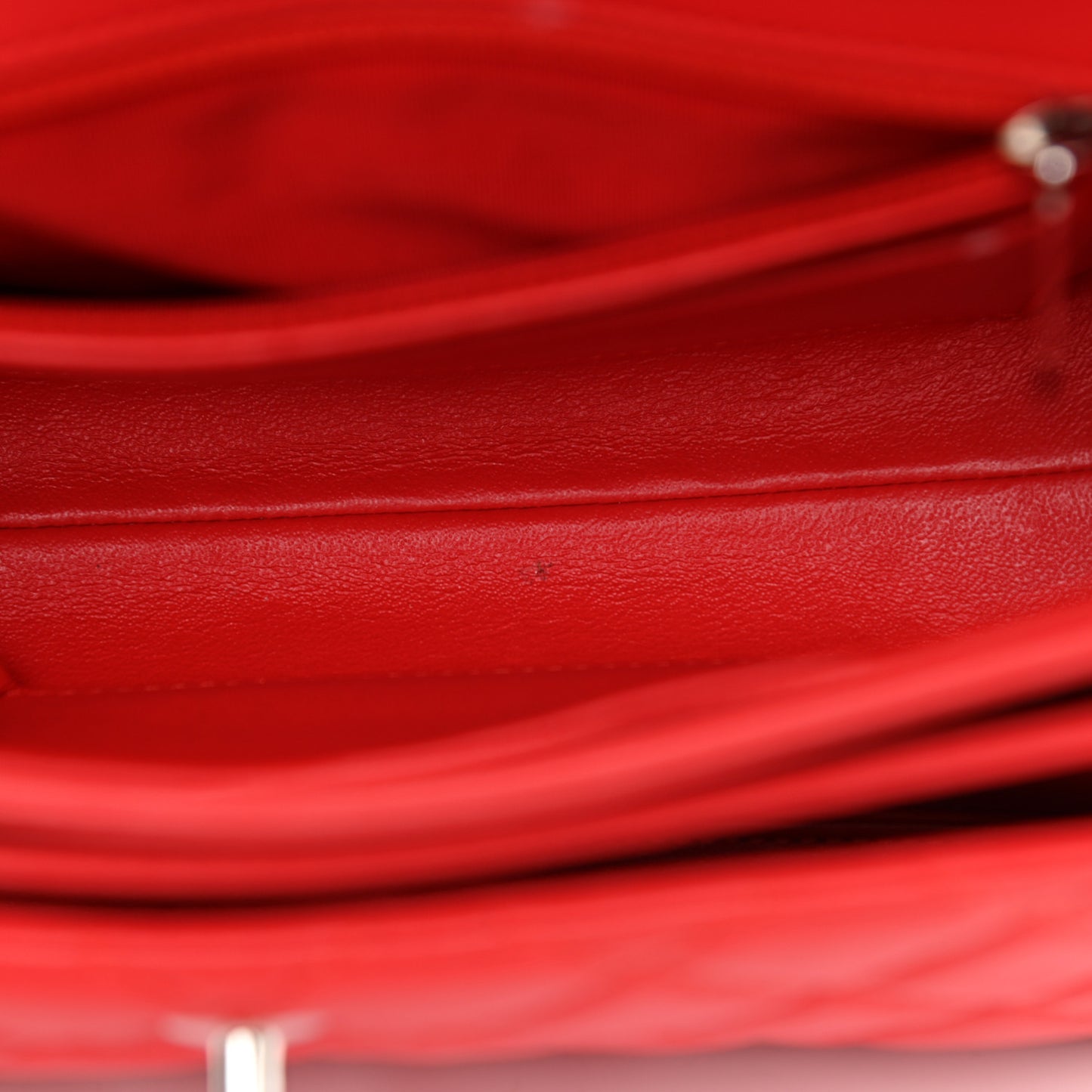 Lambskin Quilted Large Geometric Flap Red