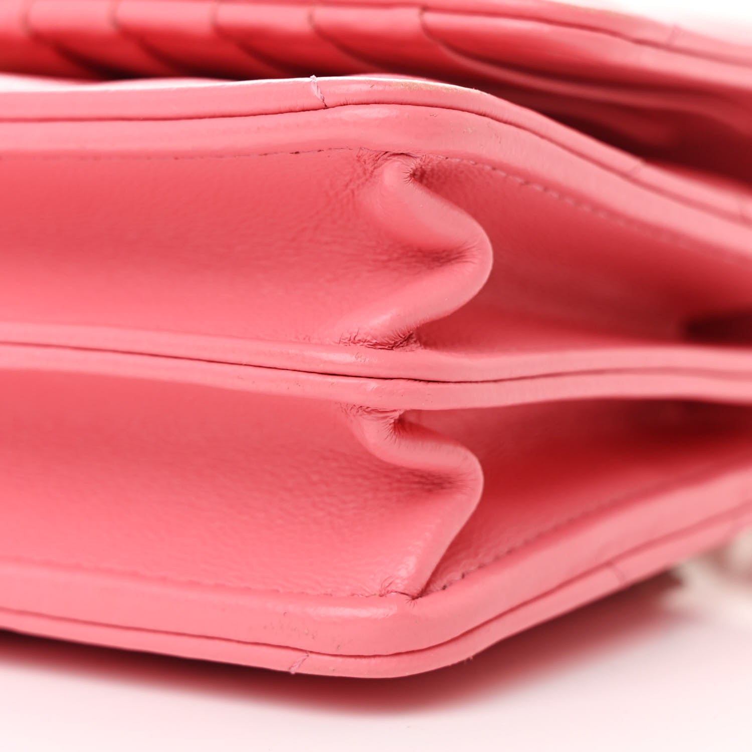 Chanel Lambskin Enamel Quilted Pending CC Clutch With Chain Pink 11 of 13