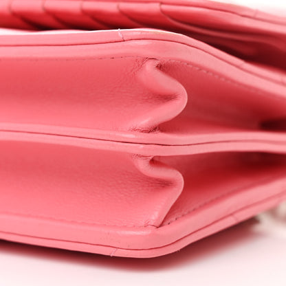 Chanel Lambskin Enamel Quilted Pending CC Clutch With Chain Pink 11 of 13
