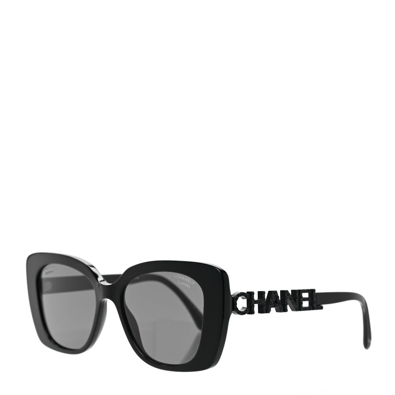 Chanel Acetate Strass Polarized Square Sunglasses 5422-B Black 1 of 7