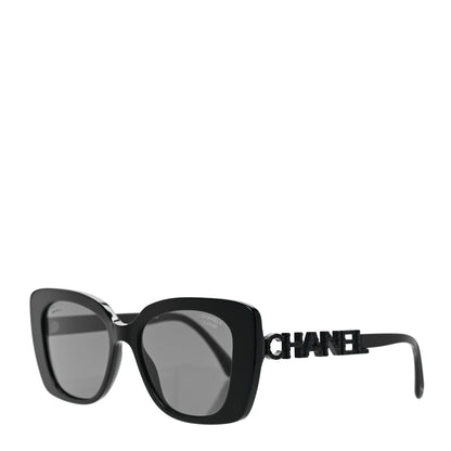 Chanel Acetate Strass Polarized Square Sunglasses 5422-B Black 1 of 7