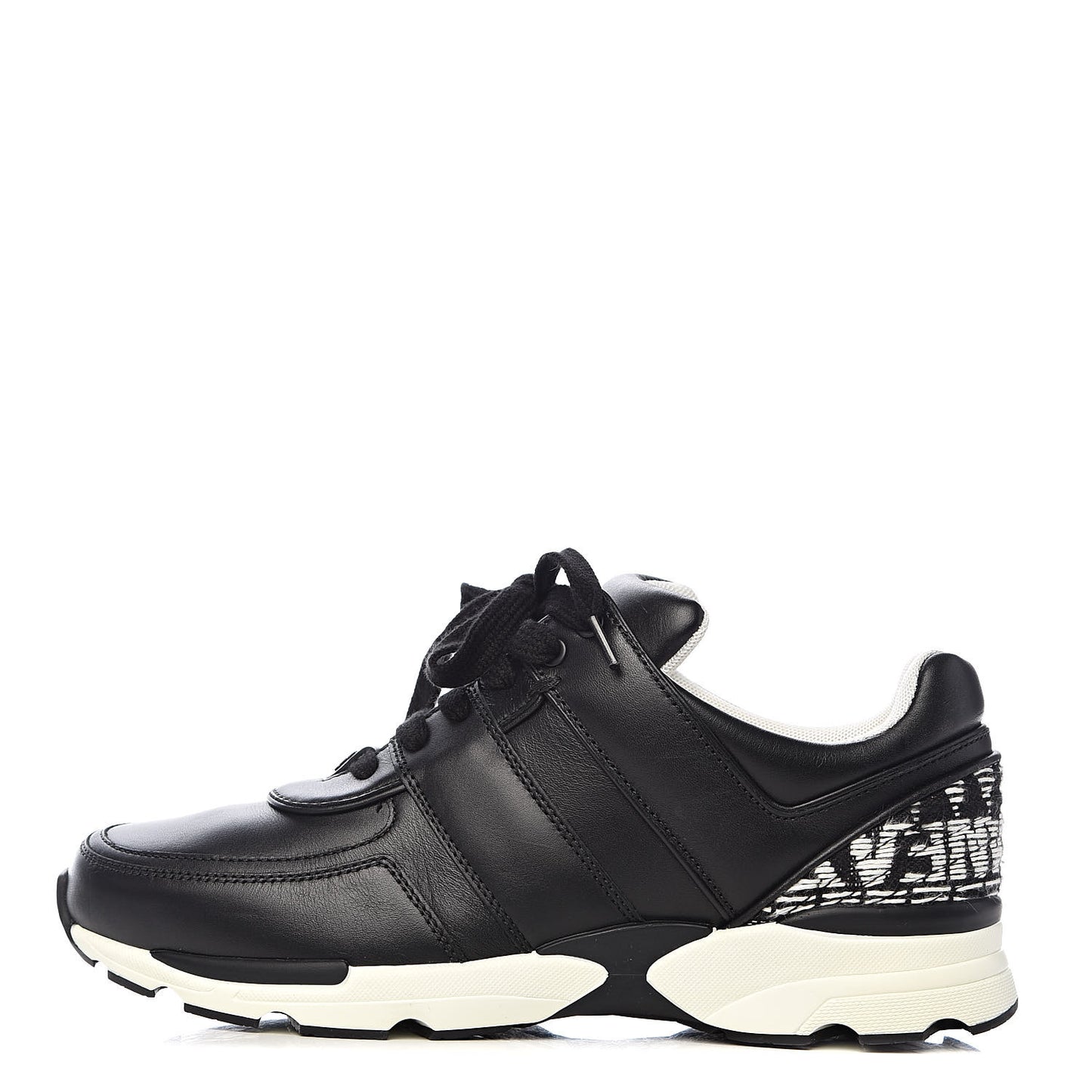 Calfskin Tweed CC Sneakers 38 Black White