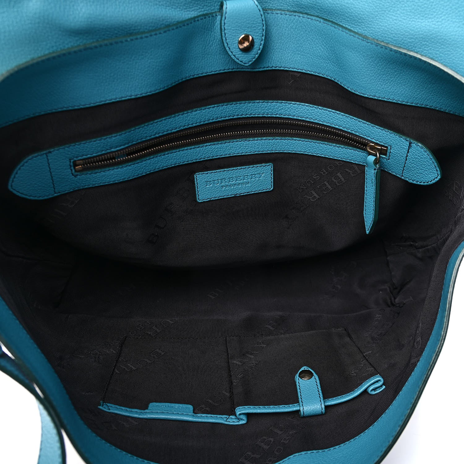 Burberry Calfskin Book Cover Print Every Day Satchel Blue 4 of 4