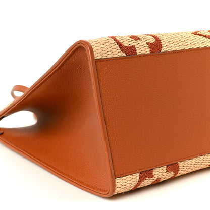 Louis Vuitton Raffia Calfskin Monogram Giant Onthego GM Tan 9 of 11
