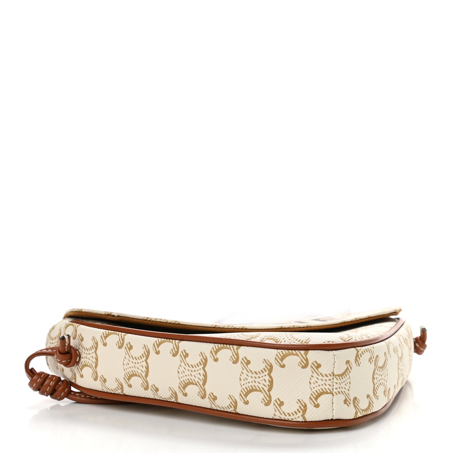 Triomphe Canvas Triangle Crossbody Bag White Tan