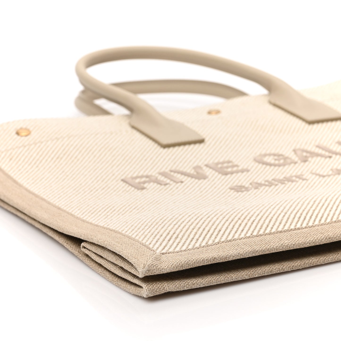 Linen Calfskin Rive Gauche Tote Beige Sea Salt