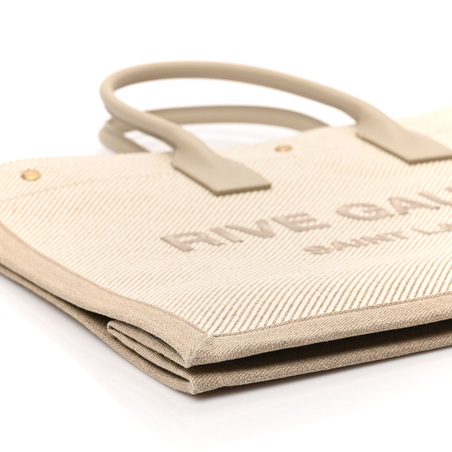 Saint Laurent Linen Calfskin Rive Gauche Tote Beige Sea Salt 7 of 8